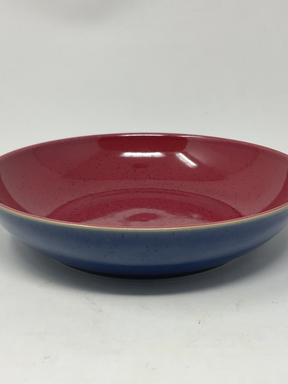 Denby Harlequin (retired) Stoneware Red Blue Individual Pasta Bowl